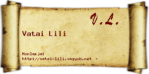 Vatai Lili névjegykártya